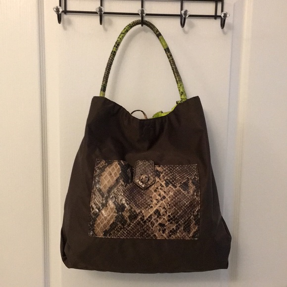 Reversible Falchi Green and Brown Bag - Picture 15 of 17